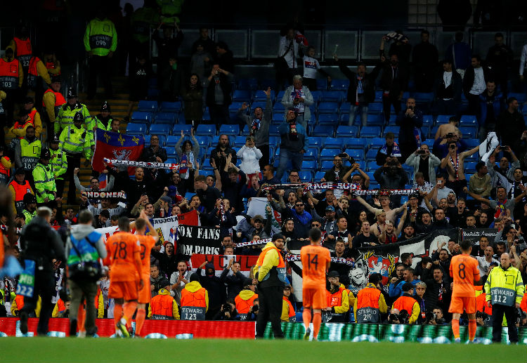 Lyon supporters are ecstatic with the club's superb form against Manchester City in latest Champions League fixture