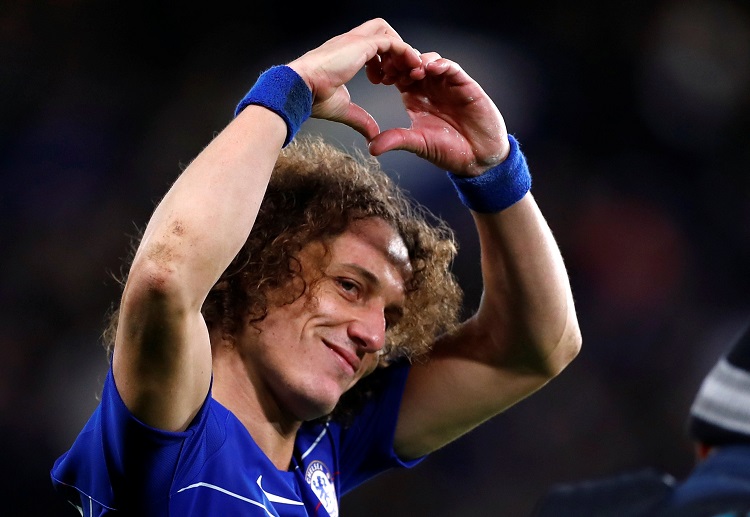 David Luiz scores the second goal for Chelsea in the Premier League match against Manchester City