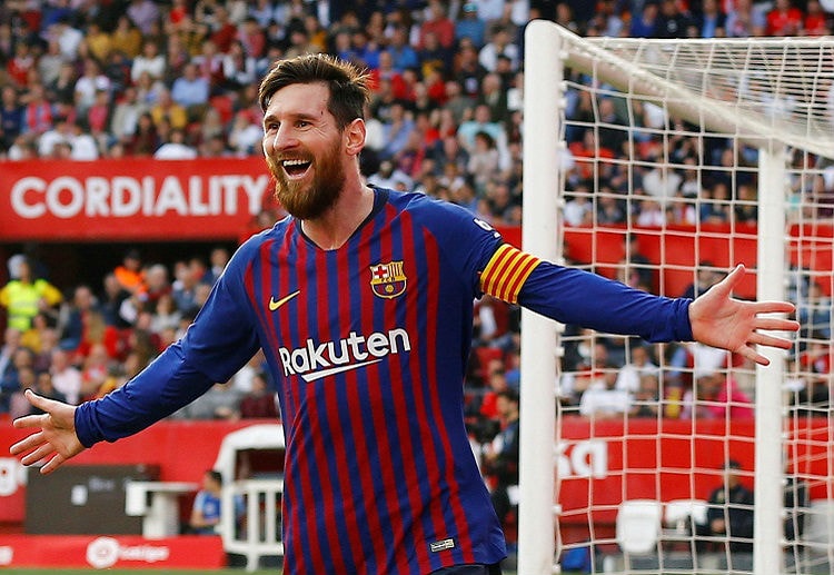 Lionel Messi with three goals and an assist in Barcelona's comeback win vs Sevilla in La Liga