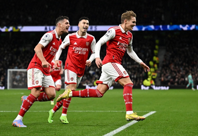 Midfielder Martin Odegaard scored the second goal for Arsenal against Tottenham Hotspur in the Premier League