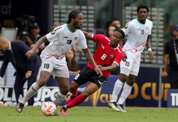 Romaine Sawyers gears up to lead Saint Kitts in their CONCACAF Gold Cup match against USA