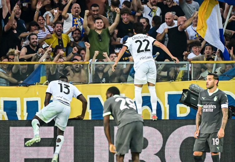 Parma have ended their Serie A match against AC Milan in a 2-1 victory