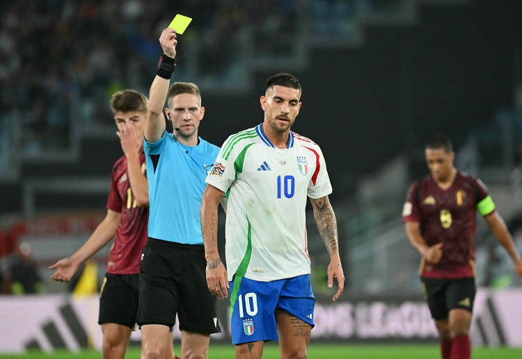 Lorenzo Pellegrini was sent off as Italy drew 2-2 with Belgium in their UEFA Nations League encounter