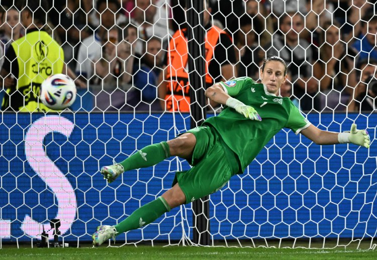 Ann-Katrin Berger saved two spot-kicks and scored one as Germany reached the Women’s Euro 2025 semi-finals