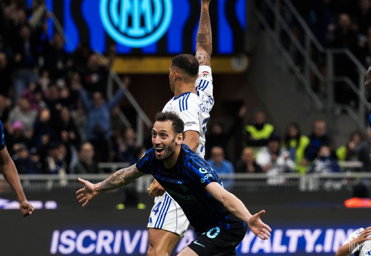 Hakan Calhanoglu scored twice in Inter Milan’s 3–2 Coppa Italia win over Como